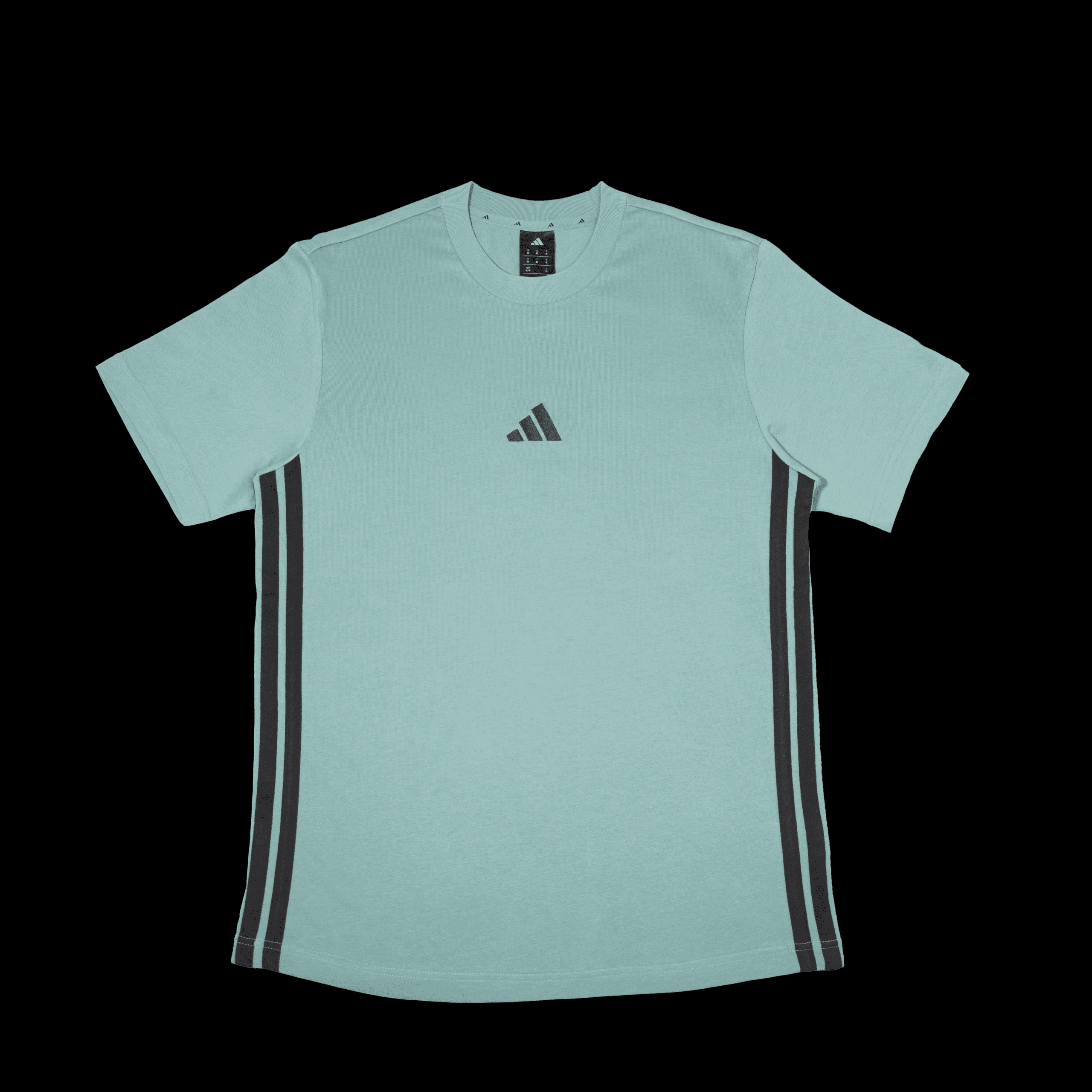 Camiseta Adidas Verde Agua con Franjas Laterales Negras